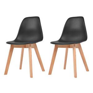 vidaXL J&iacute;deln&iacute; židle 2 ks čern&eacute; plast