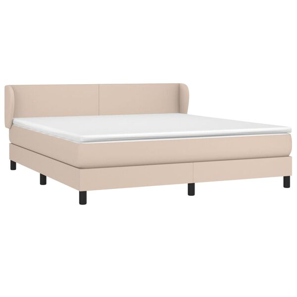 vidaXL Box spring postel s matrac&iacute; cappuccino 180 x 200 cm uměl&aacute; kůže