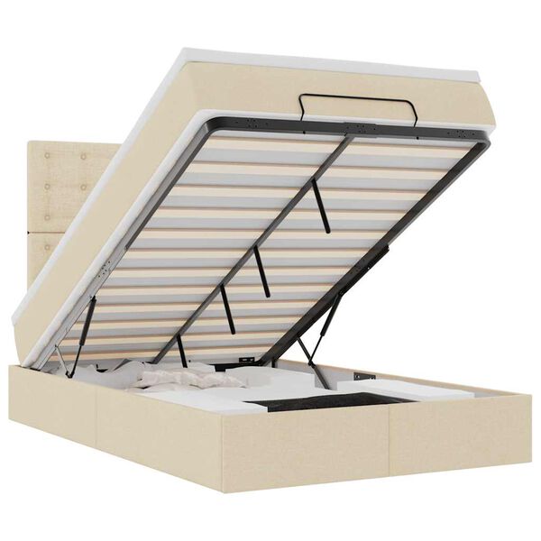 vidaXL Osmansk&yacute; r&aacute;m postele s matrac&iacute; kr&eacute;mově 120x200cm textil