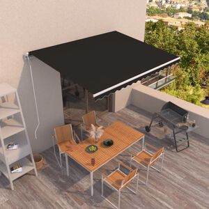 vidaXL Automatick&aacute; zatahovac&iacute; mark&yacute;za 450 x 350 cm antracitov&aacute;