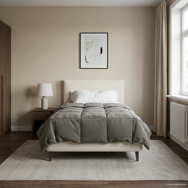 vidaXL Celoročn&iacute; přikr&yacute;vka Světle &scaron;ed&aacute; 140 x 200 cm Mikrovl&aacute;kno