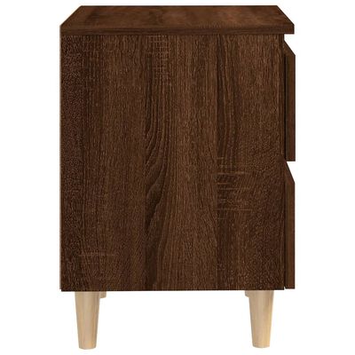 vidaXL Noční stolek masivní dřevěné nohy hnědý dub 40 x 35 x 50 cm