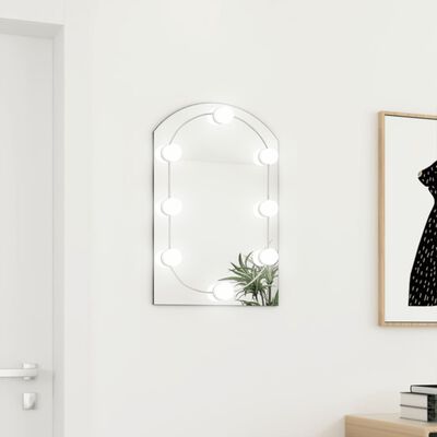 vidaXL Zrcadlo s LED světly 60 x 40 cm sklo obloukové