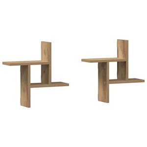 vidaXL N&aacute;stěnn&eacute; police 2 ks dub artisan 38x12x38 cm kompozitn&iacute; dřevo