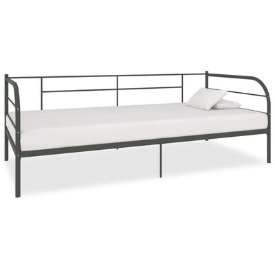 vidaXL Rám denní postele šedý kov 90 x 200 cm