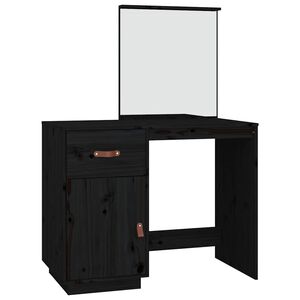 vidaXL Toaletn&iacute; stolek čern&yacute; 95 x 50 x 134 cm masivn&iacute; borov&eacute; dřevo