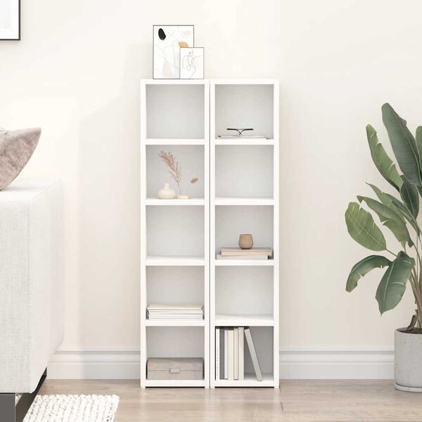 vidaXL Skř&iacute;ňky na CD 2 ks b&iacute;l&eacute; 21 x 16 x 93,5 cm dřevotř&iacute;ska