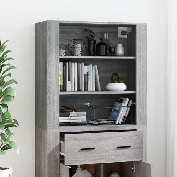 vidaXL Skř&iacute;ň highboard &scaron;ed&aacute; sonoma kompozitn&iacute; dřevo