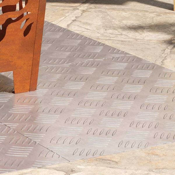 vidaXL Schodov&eacute; n&aacute;&scaron;lapy Obd&eacute;ln&iacute;kov&yacute; 4 pcs Stř&iacute;brn&aacute; 60 x 50 cm Hlin&iacute;k