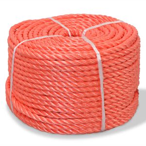 vidaXL Kroucen&eacute; lano, polypropylen, 10 mm, 100 m, oranžov&aacute;