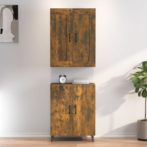 vidaXL Skř&iacute;ň highboard kouřov&yacute; dub 70x34x180 cm kompozitn&iacute; dřevo