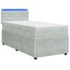vidaXL Postel boxspring s matrac&iacute; s čelo Světle &scaron;ed&aacute; 90 x 200 cm Samet