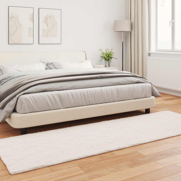 vidaXL Koberec z uměl&eacute; kr&aacute;lič&iacute; kože&scaron;iny Olite Kr&eacute;mov&aacute; 80 x 250 cm