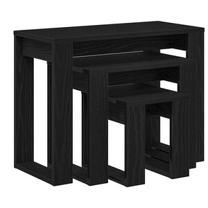 vidaXL Hn&iacute;zdov&eacute; stolky 3 ks Čern&yacute; dub 61 x 28 x 47 cm Kompozitn&iacute; dřevo