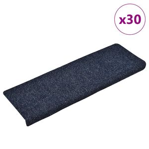 vidaXL Schodov&eacute; rohože samolepic&iacute; 30 ks 65 x 21 x 4 cm modr&eacute; s obd&eacute;ln&iacute;kov&yacute;m okrajem
