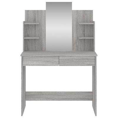 vidaXL Toaletní stolek se zrcadlem šedý sonoma 96 x 39 x 142 cm
