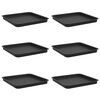 vidaXL Čtvercov&yacute; květinov&yacute; t&aacute;c 6 ks Čern&aacute; 36 x 36 x 2,5 cm Plast