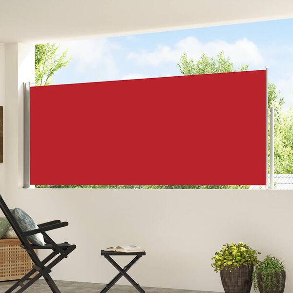 vidaXL Zatahovac&iacute; bočn&iacute; mark&yacute;za/z&aacute;stěna na terasu 120 x 500 cm červen&aacute;