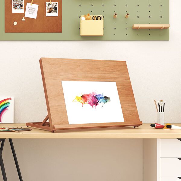 vidaXL Stolní malířský stojan 65 x 48 x 7 cm masivní bukové dřevo