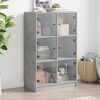 vidaXL Highboard s dv&iacute;řky betonově &scaron;ed&yacute; 68x37x109 cm kompozitn&iacute; dřevo