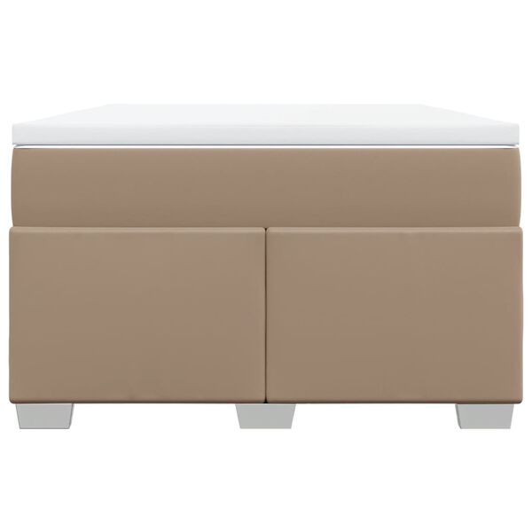 vidaXL Box spring postel s matrac&iacute; cappuccino 120x190 cm uměl&aacute; kůže