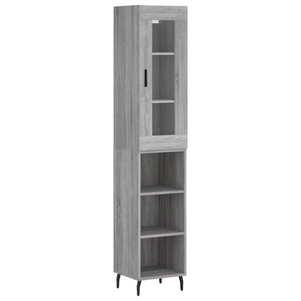 vidaXL Skř&iacute;ň highboard &scaron;ed&aacute; sonoma 34,5 x 34 x 180 cm kompozitn&iacute; dřevo