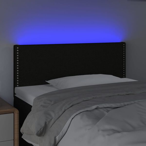 vidaXL Čelo postele s LED čern&eacute; 100x5x78/88 cm textil