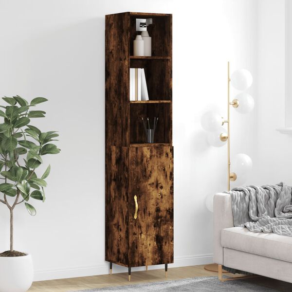 vidaXL Skříň highboard kouřový dub 34,5 x 34 x 180 cm kompozitní dřevo