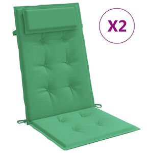 vidaXL Podu&scaron;ky na židli s vysok&yacute;m opěradlem 2 ks zelen&eacute; l&aacute;tka oxford