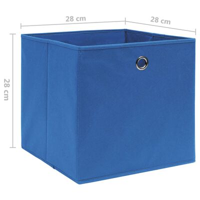 vidaXL Úložné boxy 4 ks netkaná textilie 28 x 28 x 28 cm modré