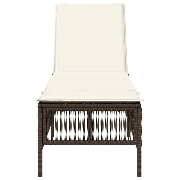 vidaXL Zahradn&iacute; leh&aacute;tko s podu&scaron;kou hněd&eacute; polyratan