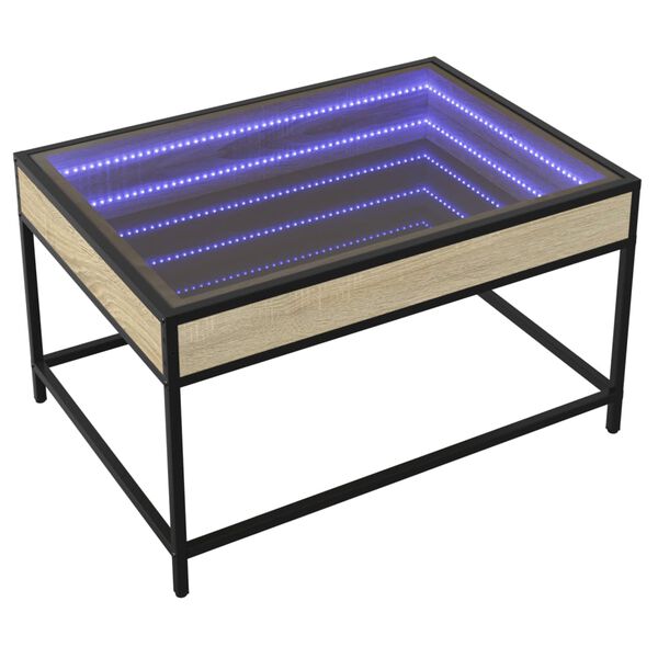 vidaXL Konferenčn&iacute; stolek s Infinity LED dub sonoma 70 x 50 x 41 cm