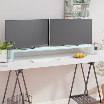 vidaXL TV stolek / podstavec na monitor sklo zelený 120 x 30 x 13 cm