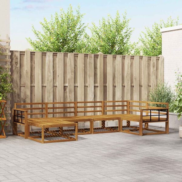 vidaXL Venkovn&iacute; pohovkov&aacute; souprava 6 pcs Př&iacute;rodn&iacute;