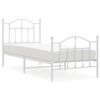 vidaXL Kovov&yacute; r&aacute;m postele s hlavov&yacute;m a nožn&iacute;m čelem b&iacute;l&yacute; 90 x 200 cm
