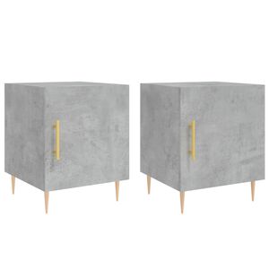 vidaXL Nočn&iacute; stolky 2 ks betonově &scaron;ed&eacute; 40x40x50 cm kompozitn&iacute; dřevo