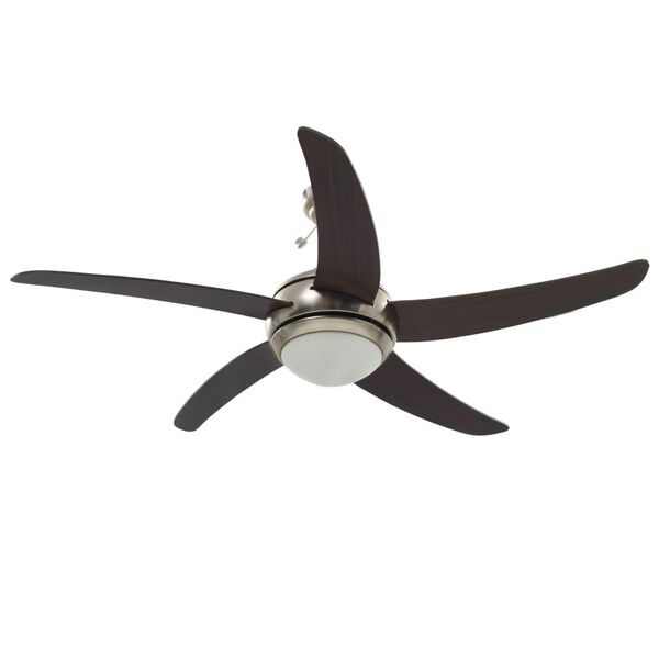 vidaXL Ozdobný stropní ventilátor se světlem 128 cm hnědý