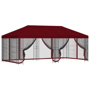 vidaXL Alt&aacute;n s bočn&iacute;mi stěnami 6 x 3 m V&iacute;nov&aacute; Polyester a ocel 190