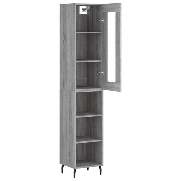vidaXL Skř&iacute;ň highboard &scaron;ed&aacute; sonoma 34,5 x 34 x 180 cm kompozitn&iacute; dřevo