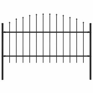vidaXL Zahradn&iacute; plot Woerden s kop&iacute;m nahoře ocelov&yacute; 170 x 125 cm čern&yacute;