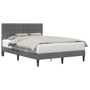 vidaXL R&aacute;m postele s čelo Tmavě &scaron;ed&aacute; 140 x 190 cm Samet