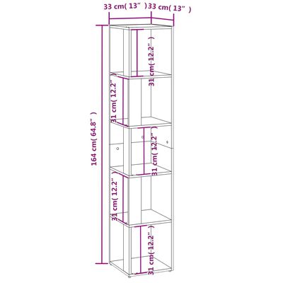 vidaXL Rohová skříňka šedá sonoma 33x33x164,5 cm kompozitní dřevo