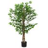 vidaXL Uměl&aacute; rostlina Ficus 788 Listy 120 cm Zelen&aacute;