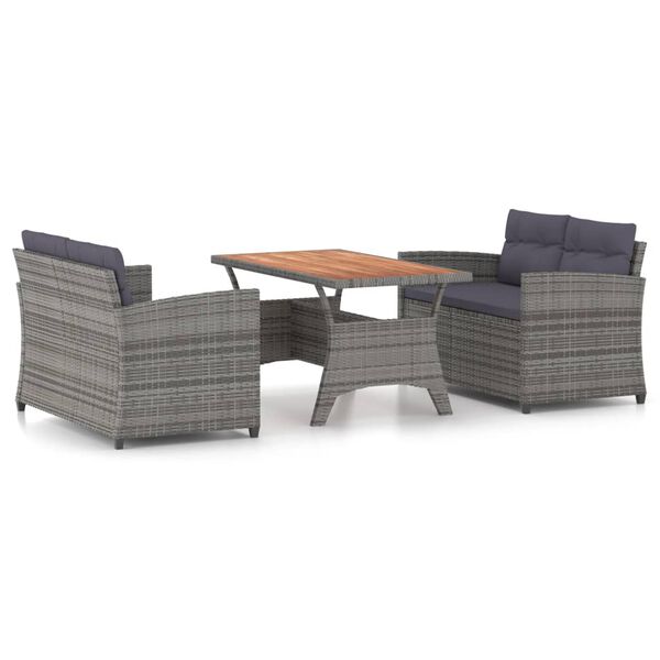 vidaXL 3d&iacute;ln&aacute; zahradn&iacute; sedac&iacute; souprava s podu&scaron;kami polyratan &scaron;ed&aacute;