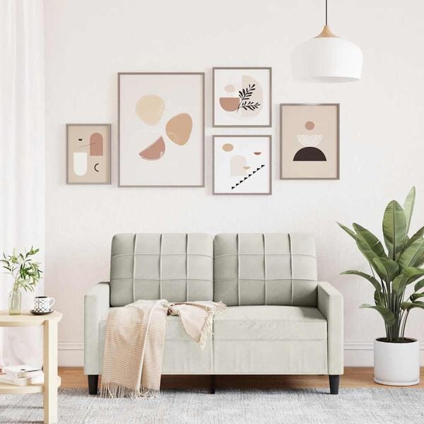 vidaXL 2místná pohovka krémová 120 cm samet