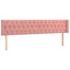 vidaXL Čelo postele s LED růžov&eacute; 203 x 16 x 78/88 cm samet