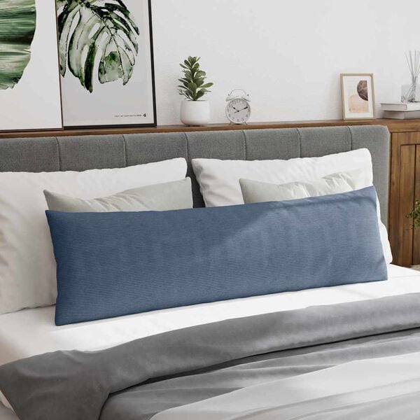 vidaXL Pohovkov&eacute; pol&scaron;t&aacute;ře 2 pcs Modr&aacute; 145 x 40 cm Žebrovan&aacute; l&aacute;tka