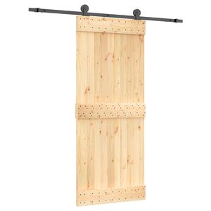 vidaXL Posuvn&eacute; dveře 85 x 210 cm Masivn&iacute; borov&eacute; dřevo (neupraven&eacute;)
