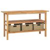 vidaXL Koupelnov&aacute; skř&iacute;ňka se 3 ko&scaron;&iacute;ky masivn&iacute; teak 132 x 45 x 75 cm
