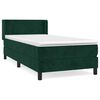 vidaXL Box spring postel s matrac&iacute; tmavě zelen&aacute; 90x200 cm samet